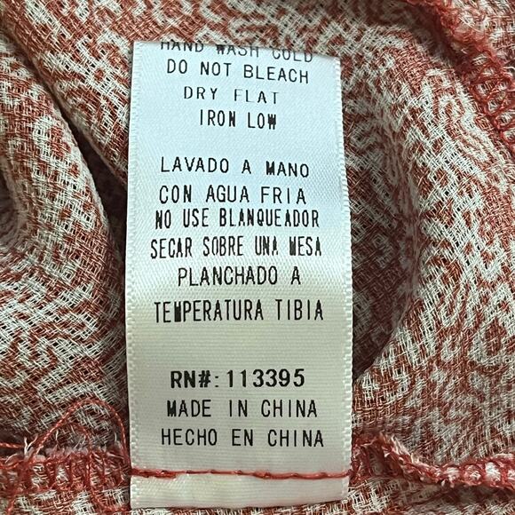 En Crème Embroidered Red Mini Dress Tassel Sides Boho Summer Festival Medium - Picture 11 of 12